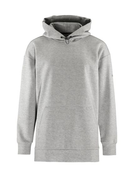 Dámská mikina CRAFT ADV Join Long šedá, přední pohled na šedou mikinu s kapucí.