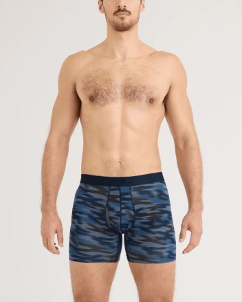 Pánské boxerky SAXX DropTemp Cooling Cotton Boxer Brief swift camo-dark ink (1)