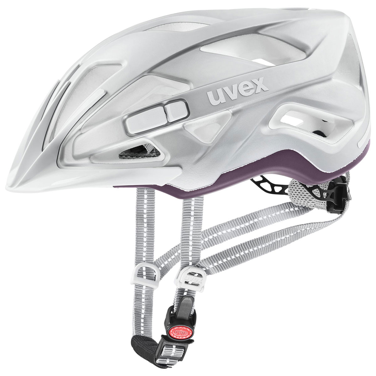 Cyklistická helma Uvex CITY Active, Silver Plum Mat L(56-60cm)