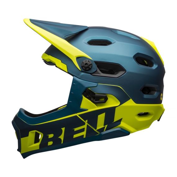 Integrální cyklistická helma BELL Super DH Spherical Mat/Glos Blue/Hi-Viz