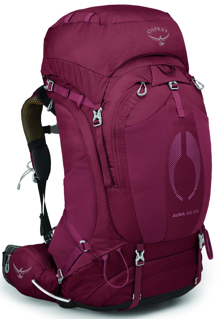 Outdoorový batoh Osprey Aura AG 65L berry sorbet red WM/WL