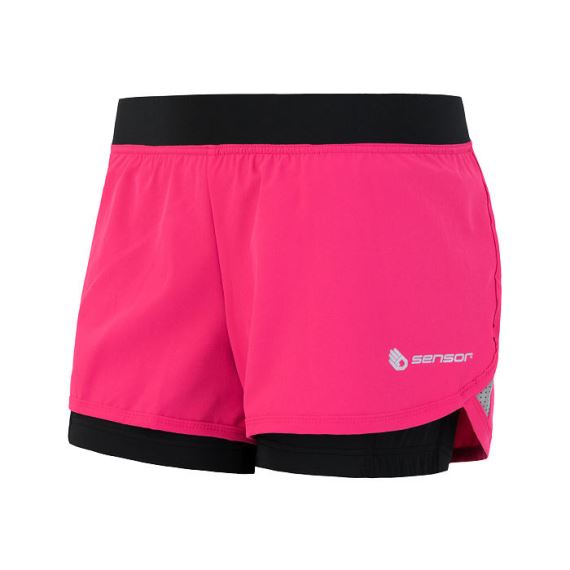 Dámské běžecké šortky SENSOR Trail růžová/černá