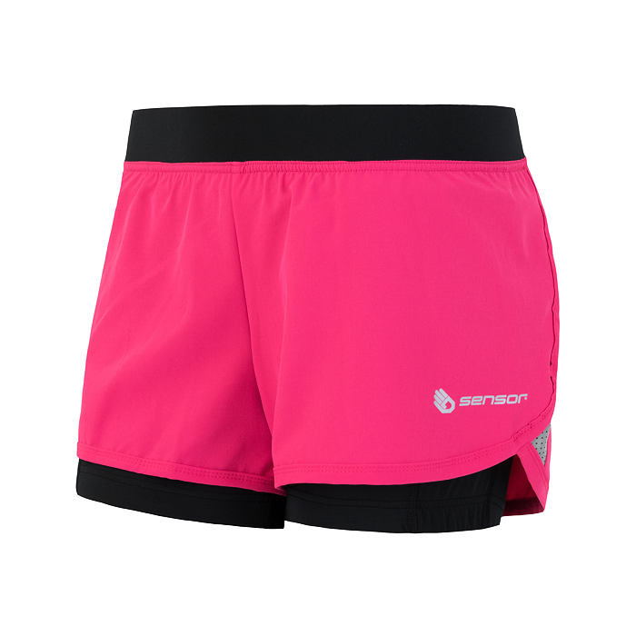 Dámské běžecké šortky SENSOR Trail růžová/černá L