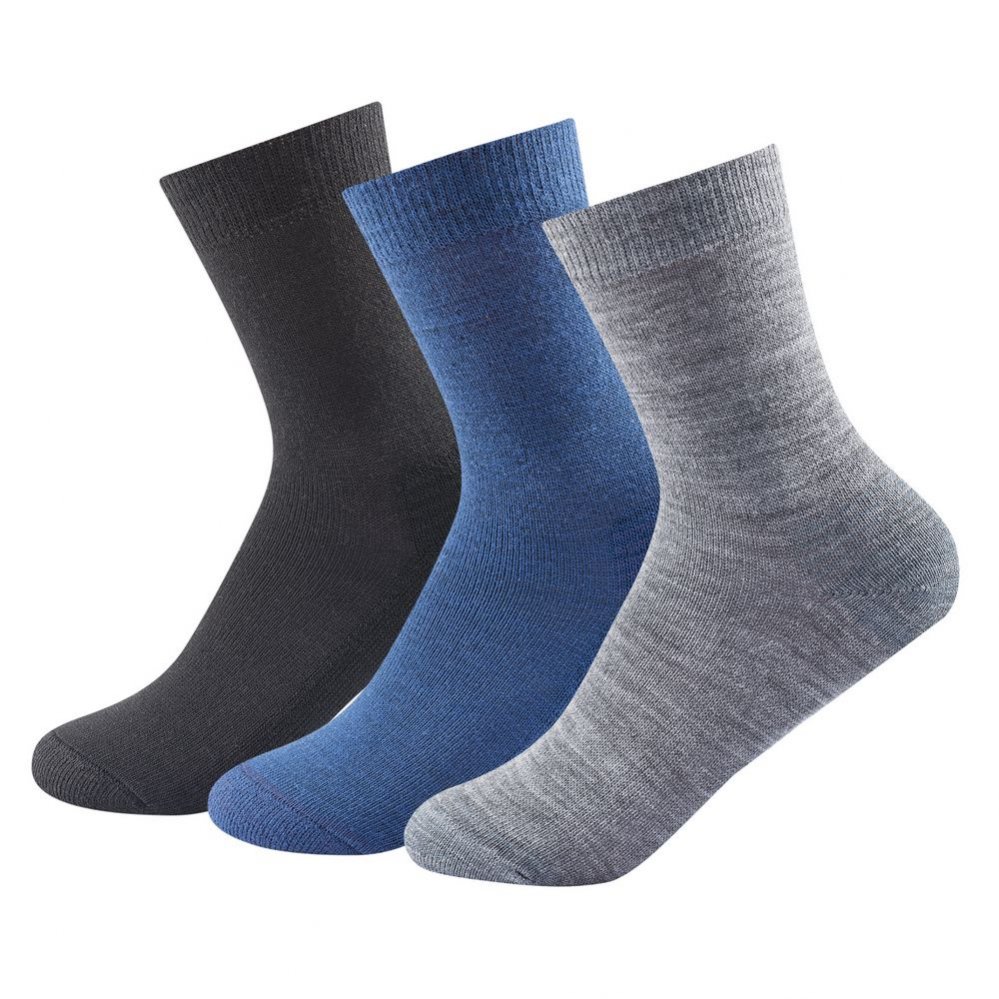 Dětské středně silné vlněné ponožky Devold Daily Medium modrá 25-27
