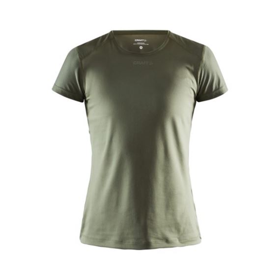 Dámské funkční tričko s krátkým rukávem CRAFT ADV Essence Slim SS tmavě zelená