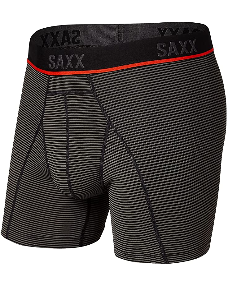 Pánské boxerky SAXX Kinetic HD Boxer Brief grey feed stripe ii M