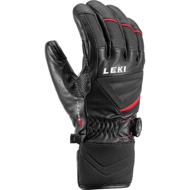 Unisex lyžařské rukavice Leki Griffin Tune S Boa® black-red 10.0