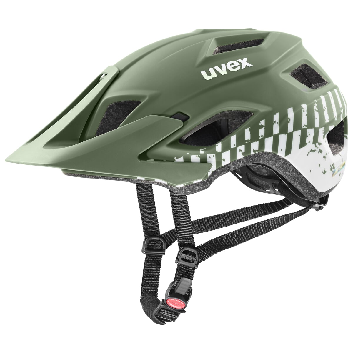 Cyklistická helma Uvex Access Moss green-white 52-57cm