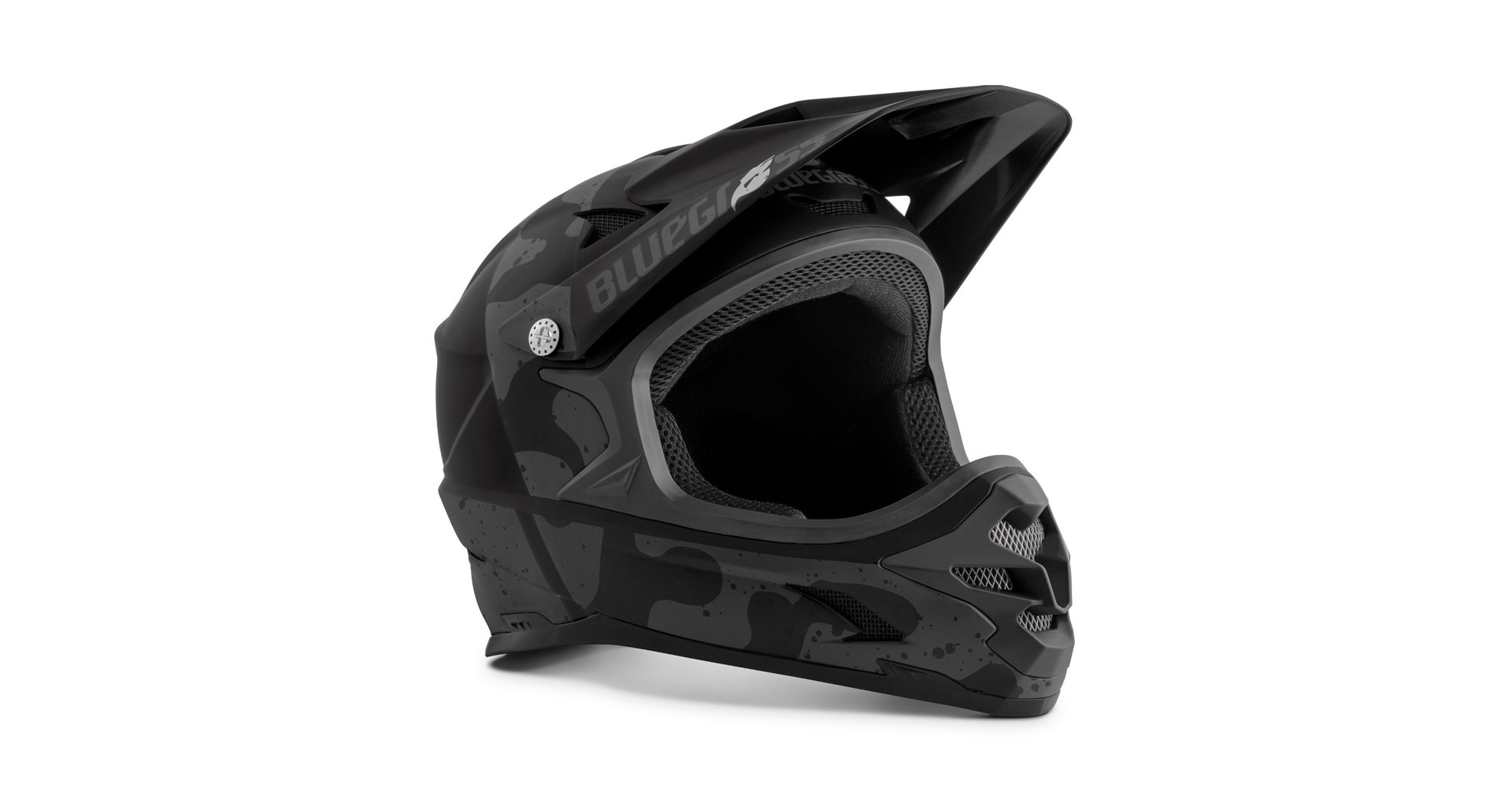 Cyklistická Fullface helma Bluegrass Intox camo černá 52-54