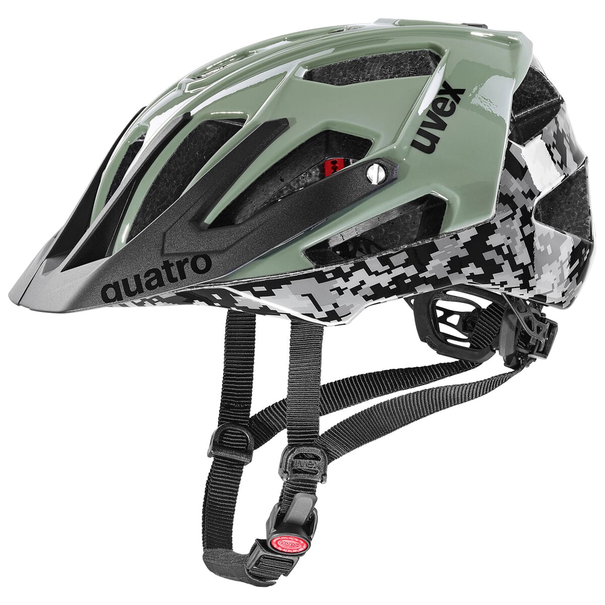 Cyklistická helma Uvex Quattro pixelcamo-olive M (52-57 cm)