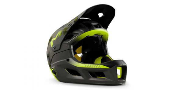 Integrální cyklistická helma MET Parachute MCR MIPS camo lime zelená