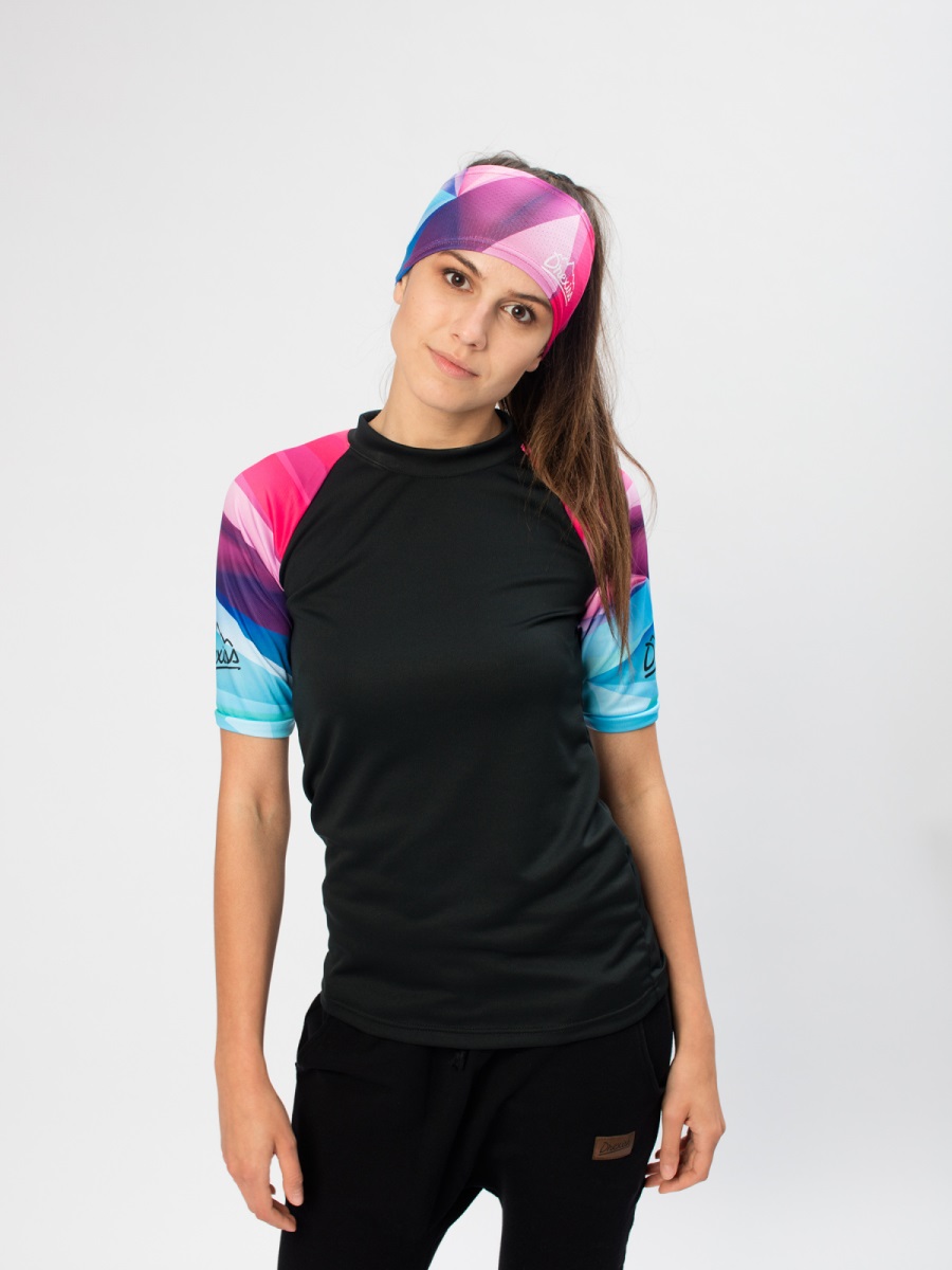 Dámské funkční triko s krátkým rukávem Drexiss CoolMax Shapes pink XL