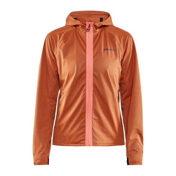 Dámská běžecká bunda s kapucí CRAFT Hydro oranžová