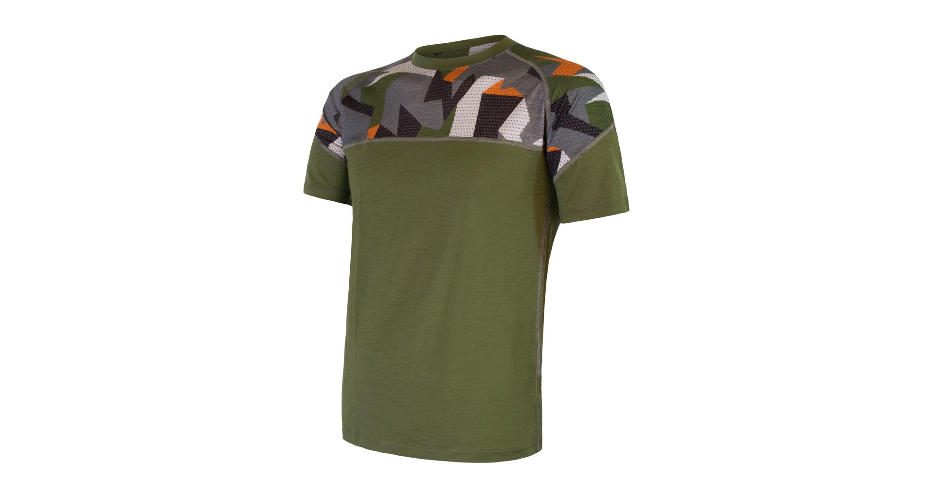 Pánské funkční triko SENSOR Merino Impress kr.rukáv safari/camo XL