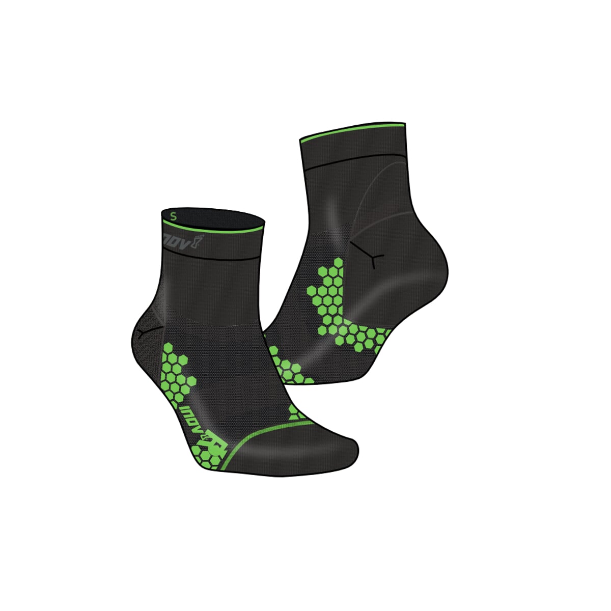 Ponožky Inov-8 Trailfly Sock Mid black/green S