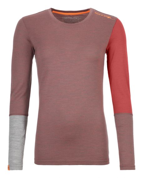 Dámské funkční tričko s dlouhým rukávem z merina Ortovox 185 Rock´n´Wool LS blush blend