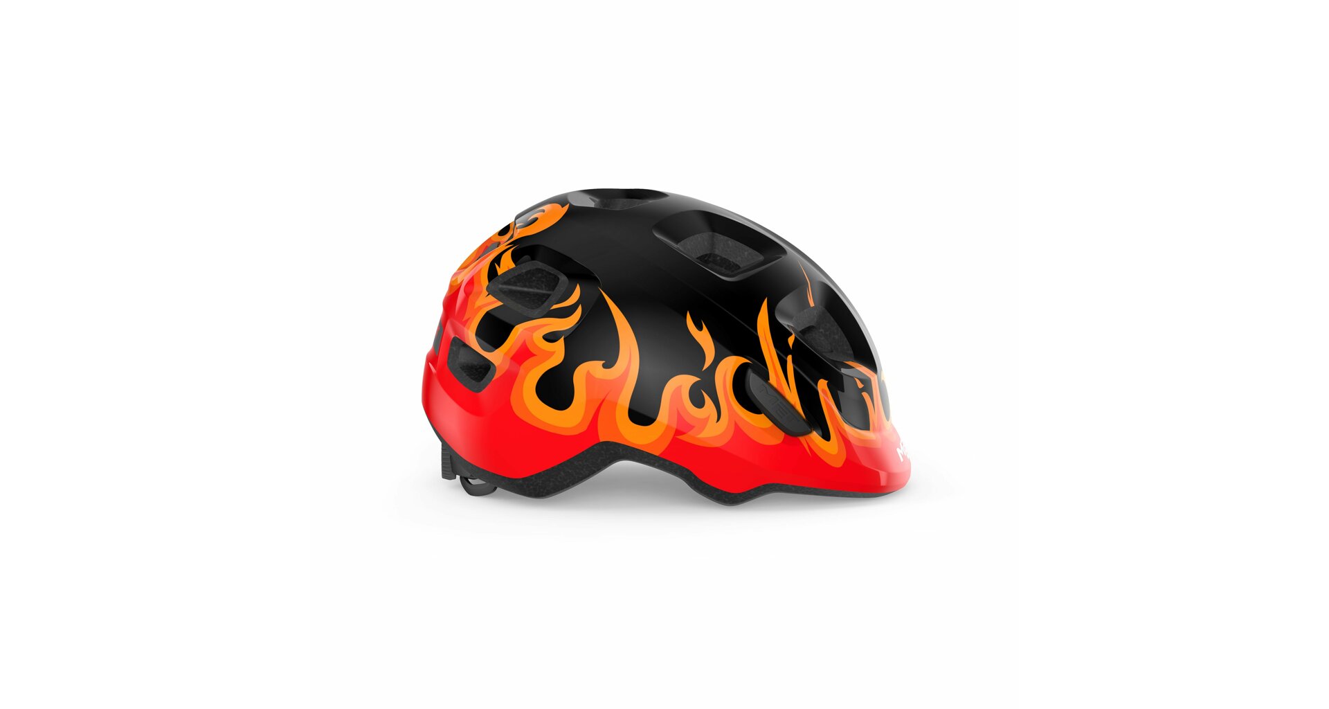 Dětská cyklistická helma MET Hooray černá plameny -46/52