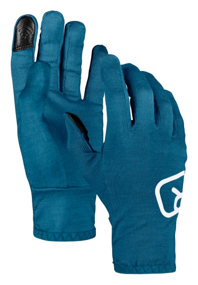 Pánské rukavice ORTOVOX 185 Rock'n'Wool Glove Liner Petrol blue