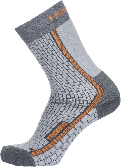 Hřejivé ponožky nad kotník HUSKY Treking NEW šedá/oranžová