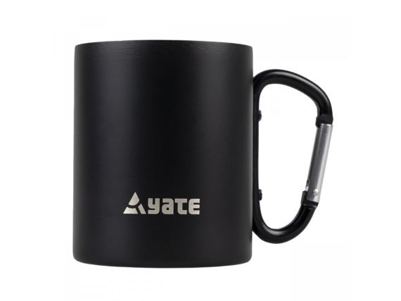Nerezový hrnek s karabinou Yate Color 300ml černý