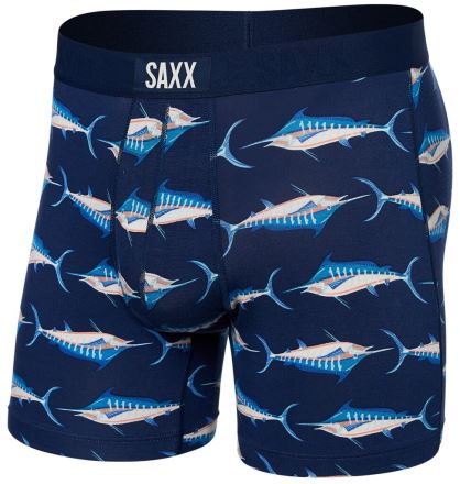 Pánské boxerky SAXX Vibe Super Soft Boxer Brief marlin matrix-midnight