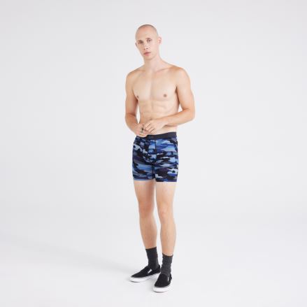 Pánské boxerky Saxx Vibe Xtra Boxer Brief Fly Cloudbank Camo-Navy (3)