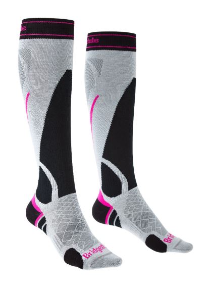 Dámské lyžařské podkolenky Bridgedale Ski Lightweight silver/black/852