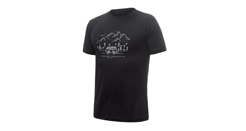 Pánské funkční triko Sensor Merino Active PT Van Life Černá