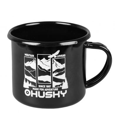 Plechový hrnek Husky 350ml hory černý