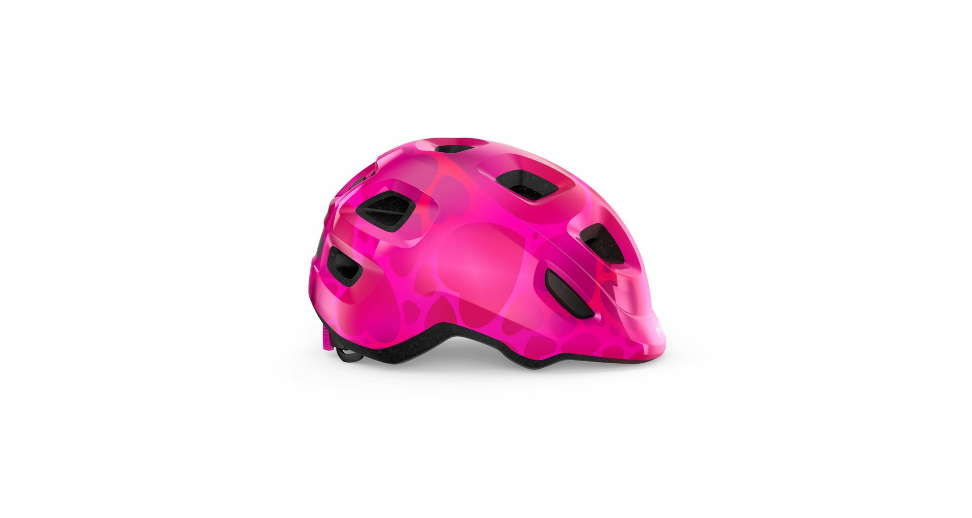 Dětská cyklistická helma MET Hooray MIPS růžová srdce -46/52