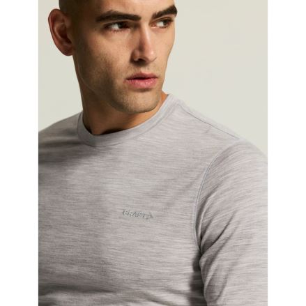 Pánské termotriko Craft Wool 95 LS grey melange (6)