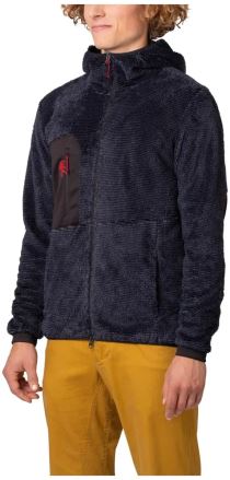 Mikina Rafiki HULK dark navy S na modelovi z bočního pohledu, s viditelným tmavě modrým fleecem a zipem. (2)