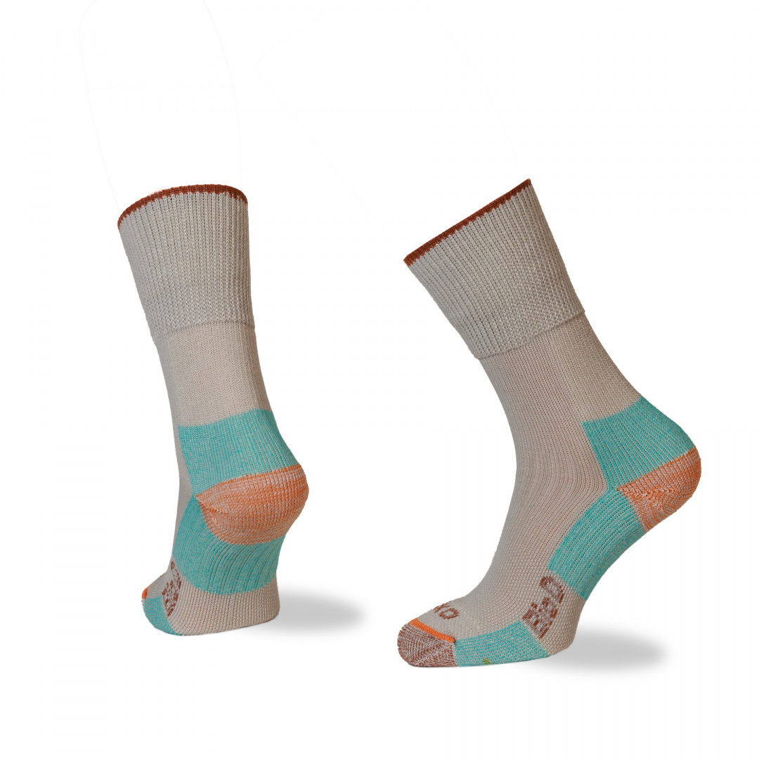 Unisex Běžecké ponožky Teko BIO.D 2 Light cream/brown 42-45