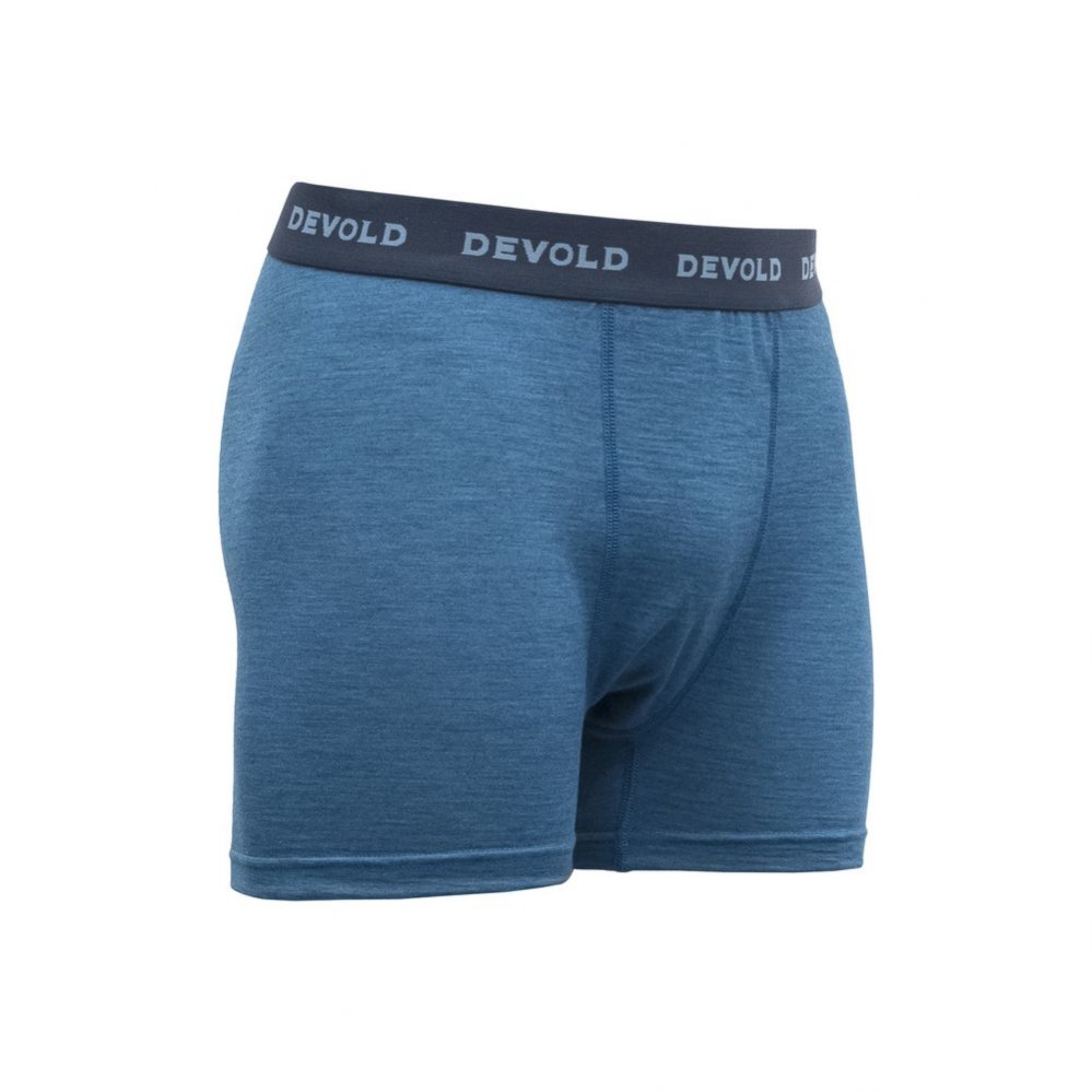 Pánské merino boxerky Devold 150 Merino Boxer Man Blue melange L