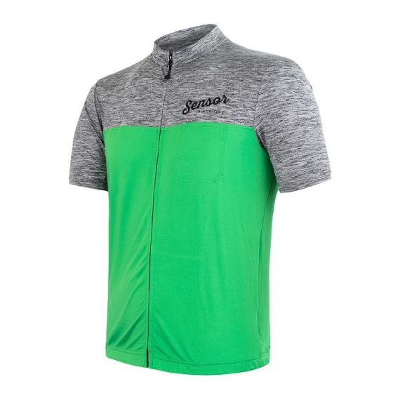 Pánský cyklistický dres s krátkým rukávem SENSOR Cyklo Motion šedá/zelená