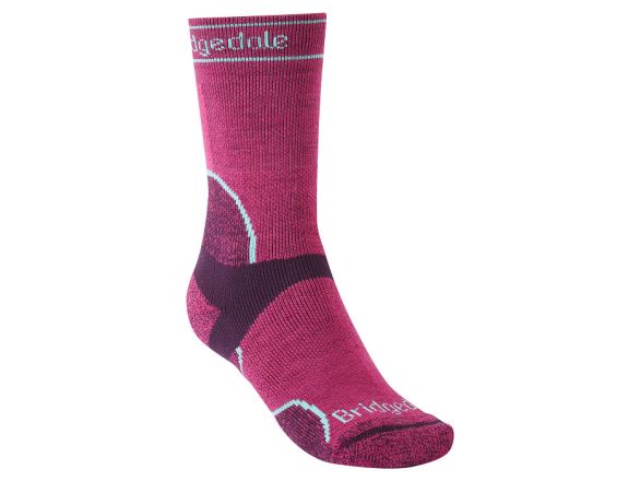 Dámské běžecké ponožky Bridgedale Trail Run MW T2 MS Crew Women's berry