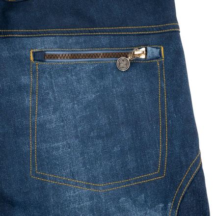 Detail zadní kapsy se zipem na Dámské lyžařské kalhoty Kilpi JEANSO-W modrá. (6)