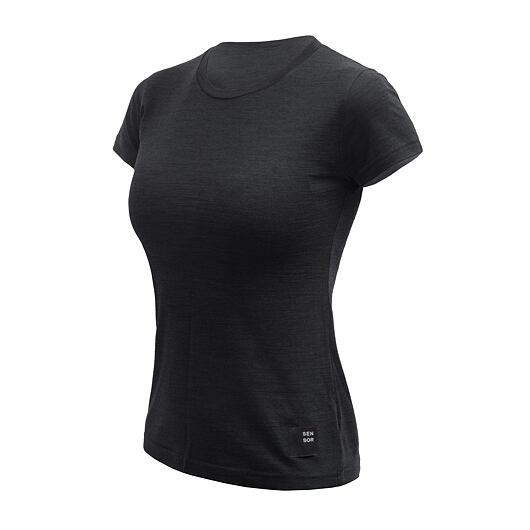Dámské triko kr.rukáv Sensor MERINO CORDURA černá