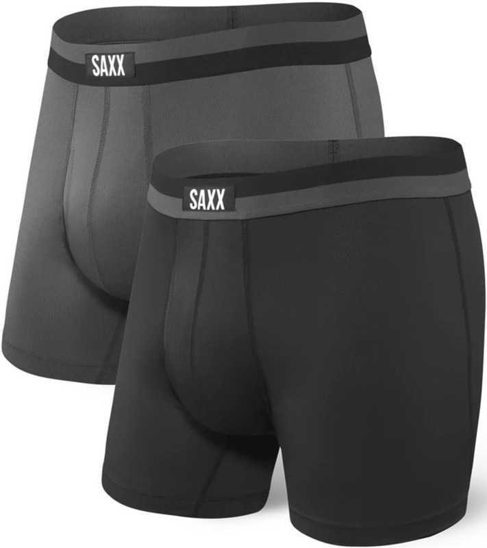 Pánské boxerky SAXX Mesh Boxer Brief Fly 2Pack black/graphite S