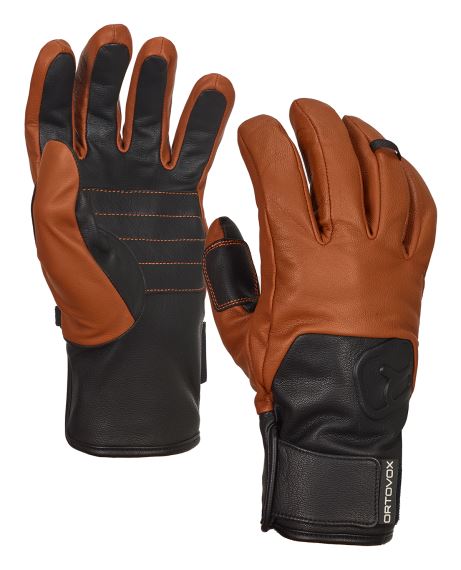 Pánské kožené rukavice ORTOVOX Leather Glove Brown