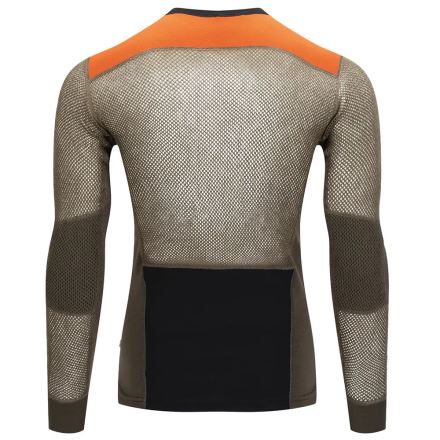 Pánské termotriko Aclima WoolNet Hiking Crew Neck jet black/tarmac/gold flame (1)
