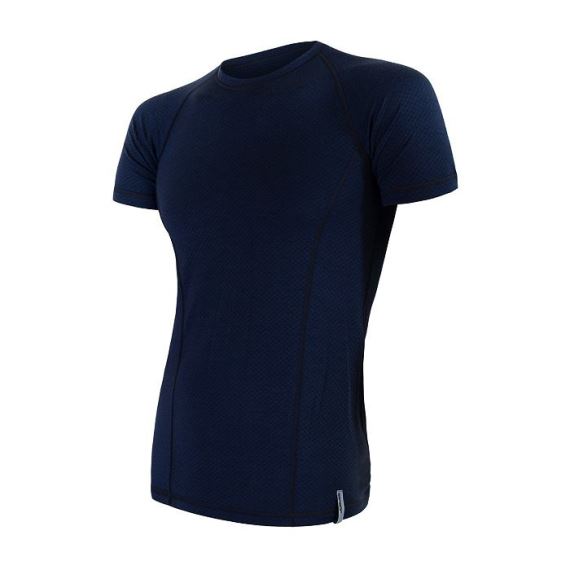 Pánské funkční tričko s krátkým rukávem SENSOR Merino DF tm. modrá
