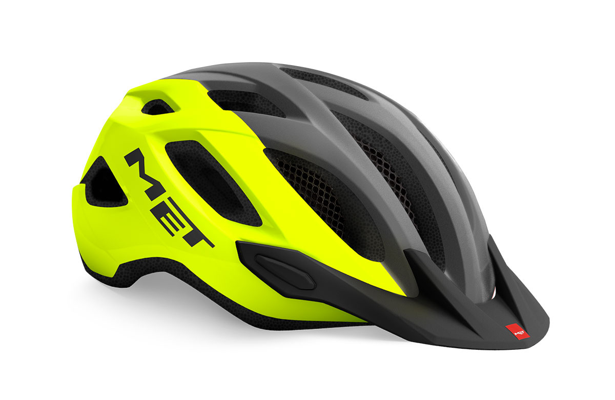 Cyklistická helma MET Crossover reflex žlutá/šedá M (58 - 59 cm)