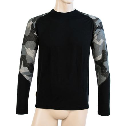 Pánské funkční tričko s dlouhým rukávem SENSOR Merino Impress černá/camo (4)