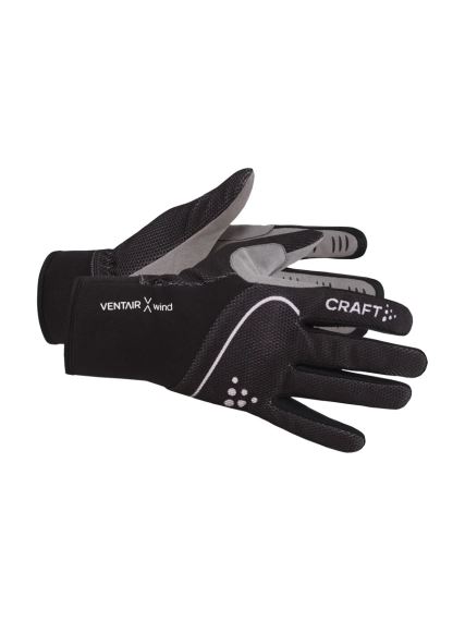 Rukavice CRAFT PRO Ventair Wind černá – detailní pohled na černé rukavice z boku.