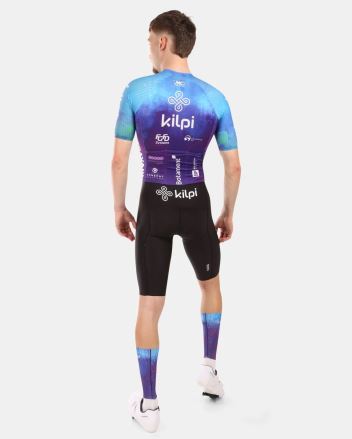 Pohled zezadu na Pánský cyklistický dres Kilpi AURORA-M modrá na modelovi. (1)