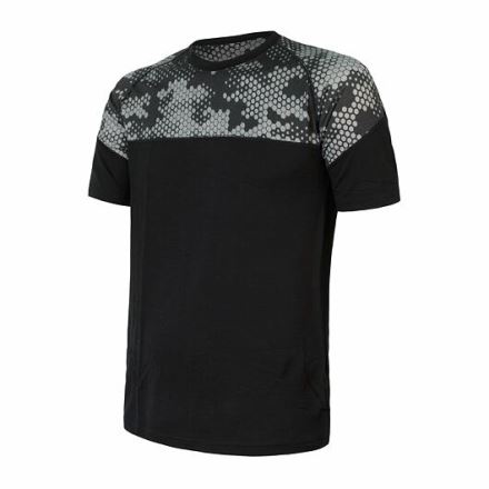 Pánské funkční triko kr. rukáv Sensor Merino Impress černá/honeycomb
