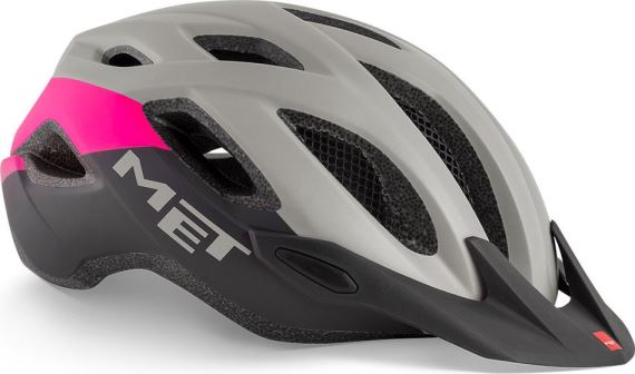 Cyklistická helma MET Crossover šedá/růžová matná