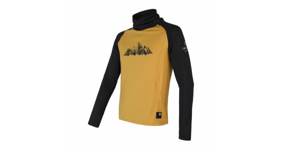 Pánská funkční mikina SENSOR Coolmax Thermo Mountains deep mustard/černá
