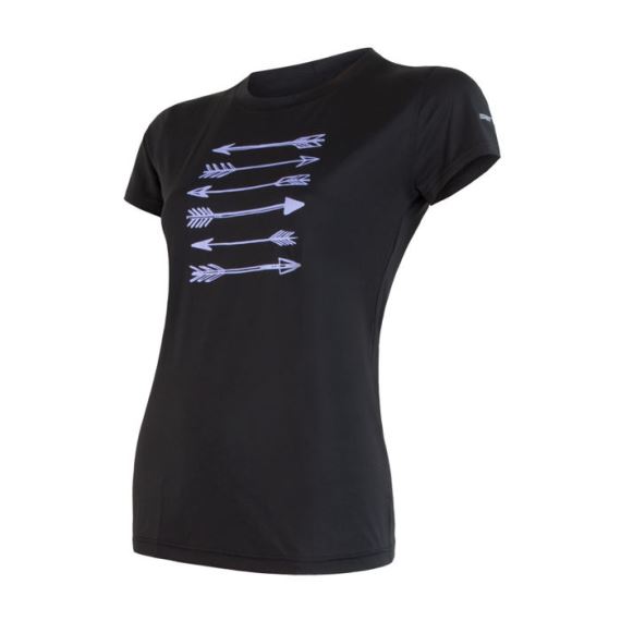 Dámské funkční tričko s krátkým rukávem a potiskem SENSOR Coolmax Fresh PT Arrows černá